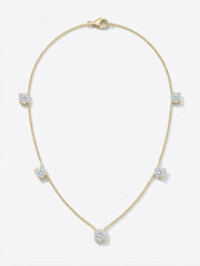 2.50 carat Drilled Floating diamond Necklace in 18k yellow gold