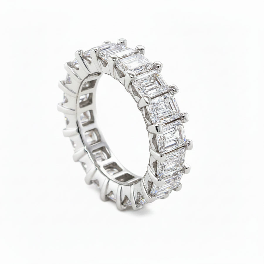 Eternity Emerald cut lab diamond Ring