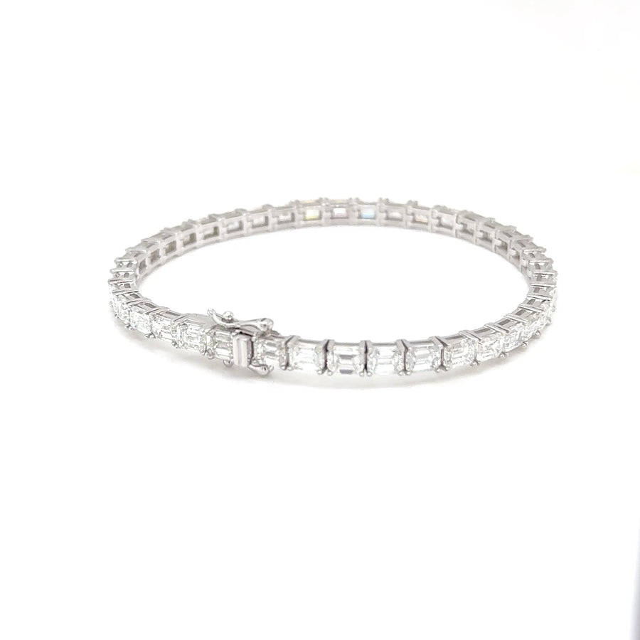 10.44ct Emerald cut Diamond Tennis bracelet