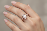Emerald cut Pink Diamond 18k rose gold Ring