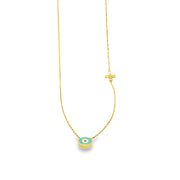 Evil Eye Protection and cross charm Necklace