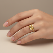 Radiant Fancy yellow diamond Ring