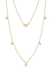 2.50 carat Drilled Floating diamond Necklace in 18k yellow gold