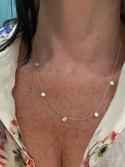 18K White Gold Floating Diamond Necklace – 2.50ct