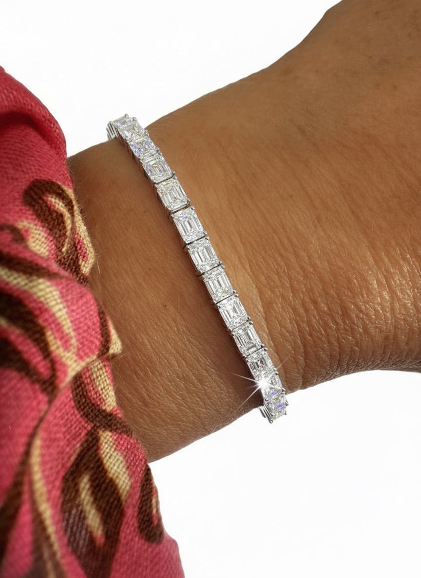 Emerald cut Diamond Tennis bracelet