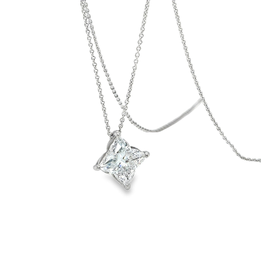 Lab-Grown Star Diamond Pendant in 18K White Gold