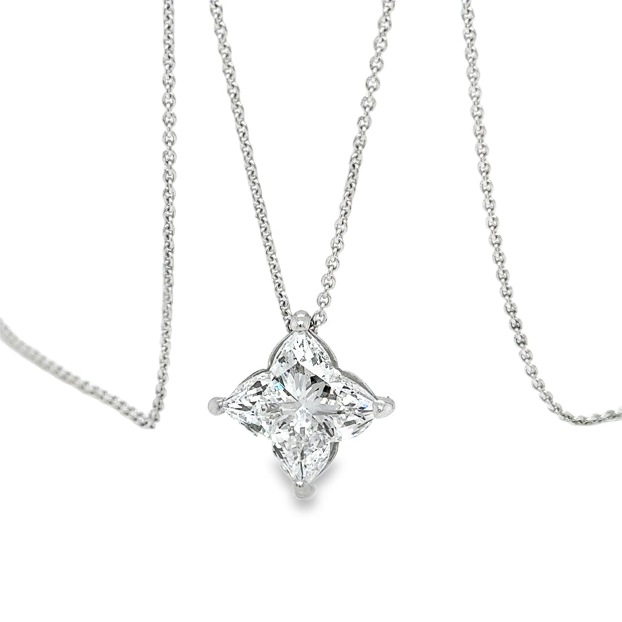 Lab-Grown Star Diamond Pendant in 18K White Gold