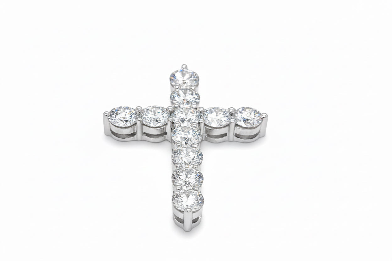 18k white gold Diamond Cross