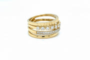 Multi Band Diamond Ring in 18K Yellow Gold