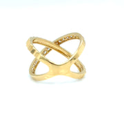 Crossover Diamond Ring in 18k yellow gold