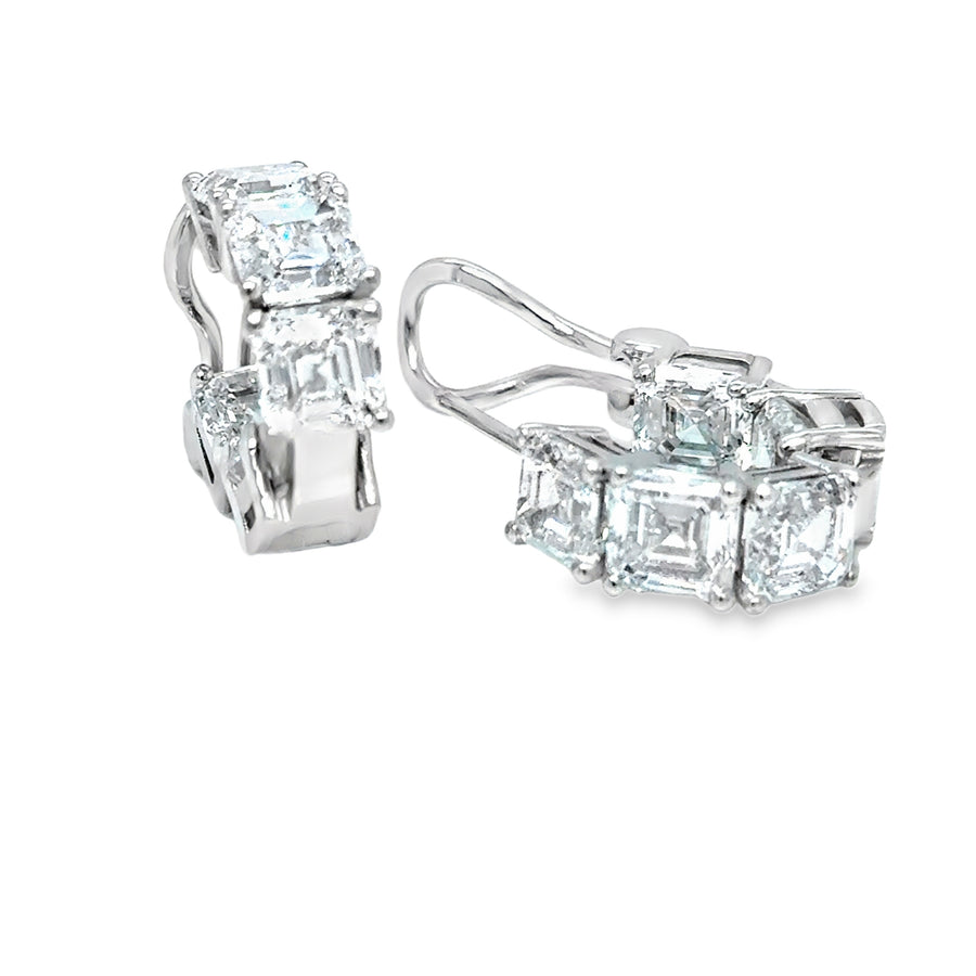 Asscher Cut Lab Diamond Huggies – 10.65ct TW