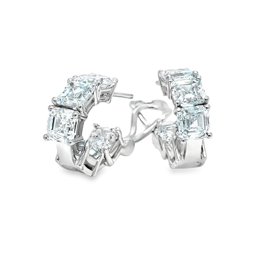 Asscher Cut Lab Diamond Huggies – 10.65ct TW