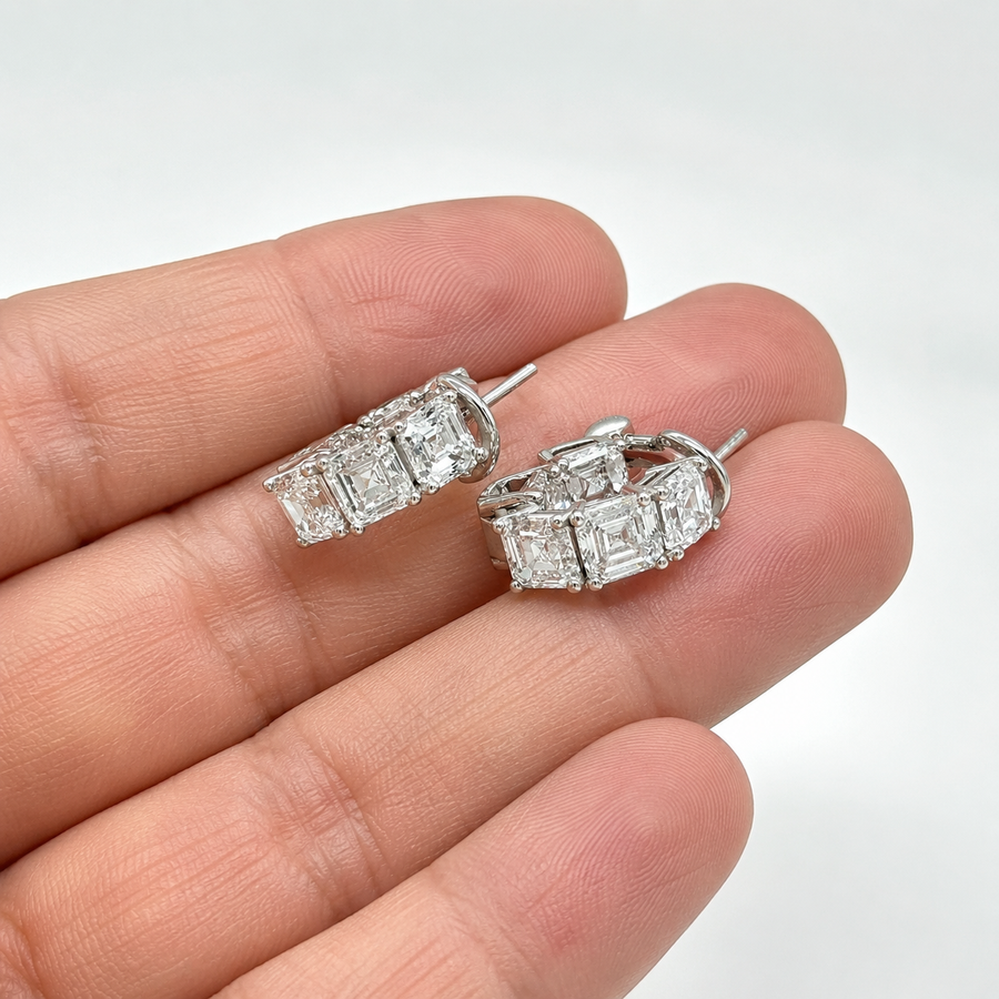 Asscher Cut Lab Diamond Huggies – 10.65ct TW