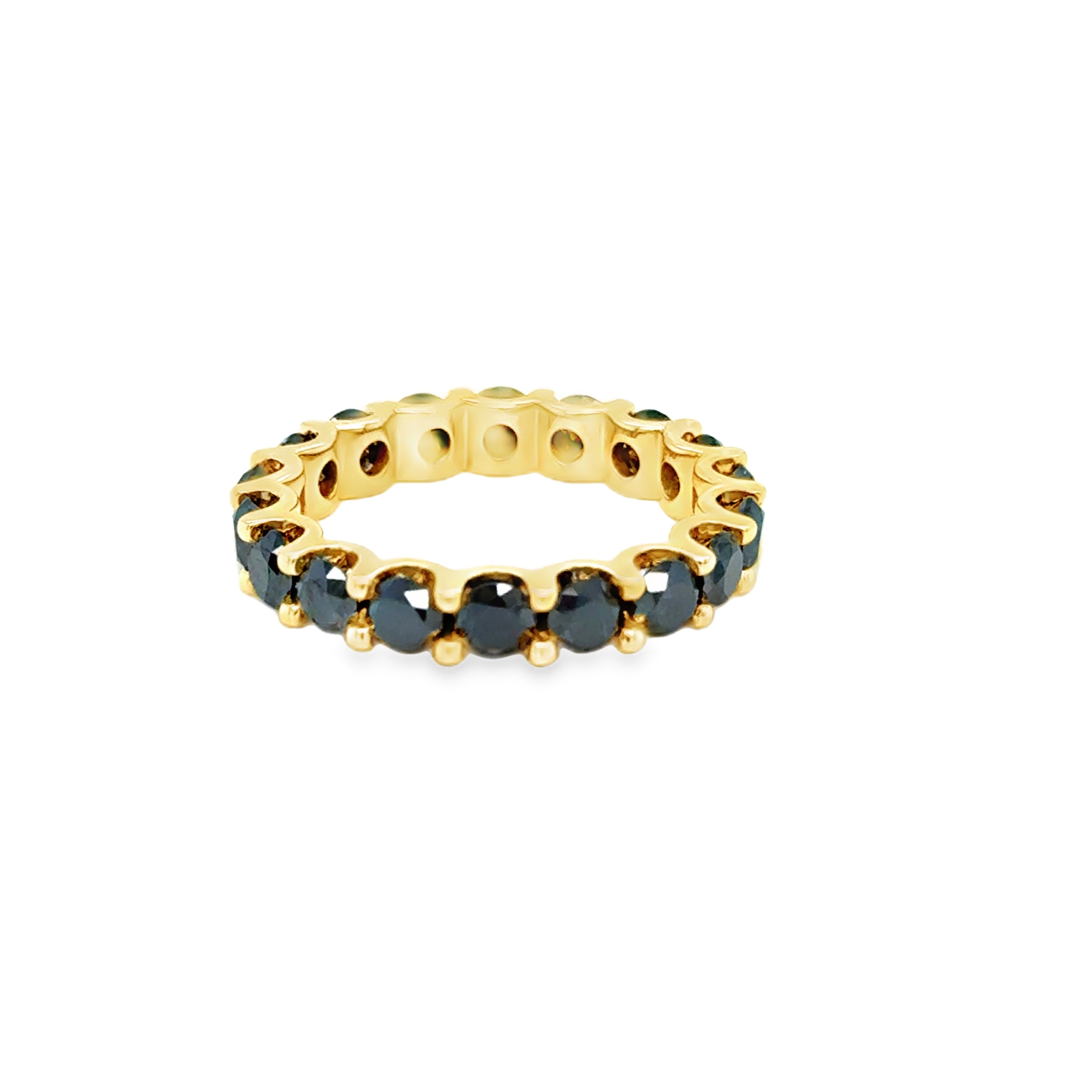 Black Diamond Eternity Ring – 18K Yellow Gold | 3.38ct
