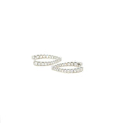 18K White Gold V-Shaped Diamond Hoop Earrings