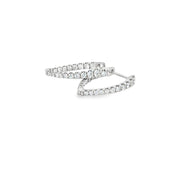 18K White Gold V-Shaped Diamond Hoop Earrings