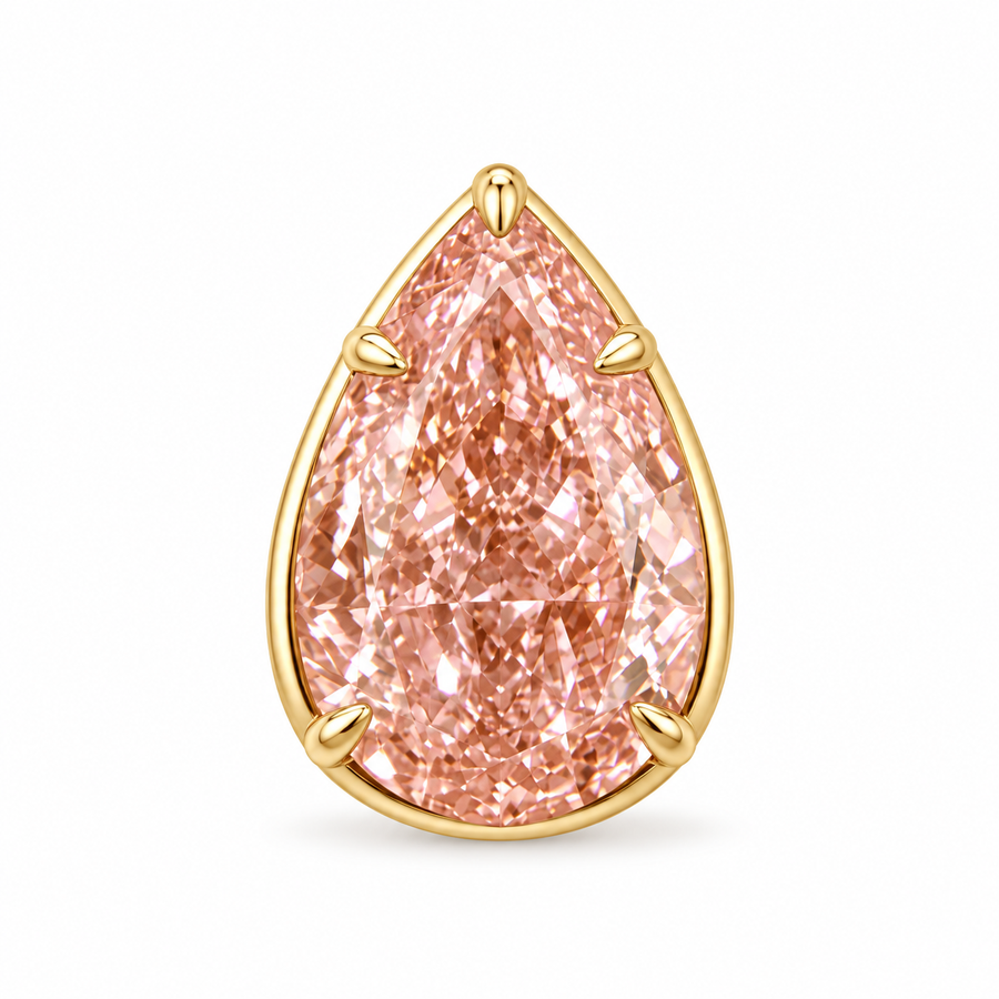 3.03 carat Teardrop Pink diamond Pendant