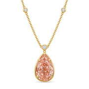 3.03 carat Teardrop Pink diamond Pendant