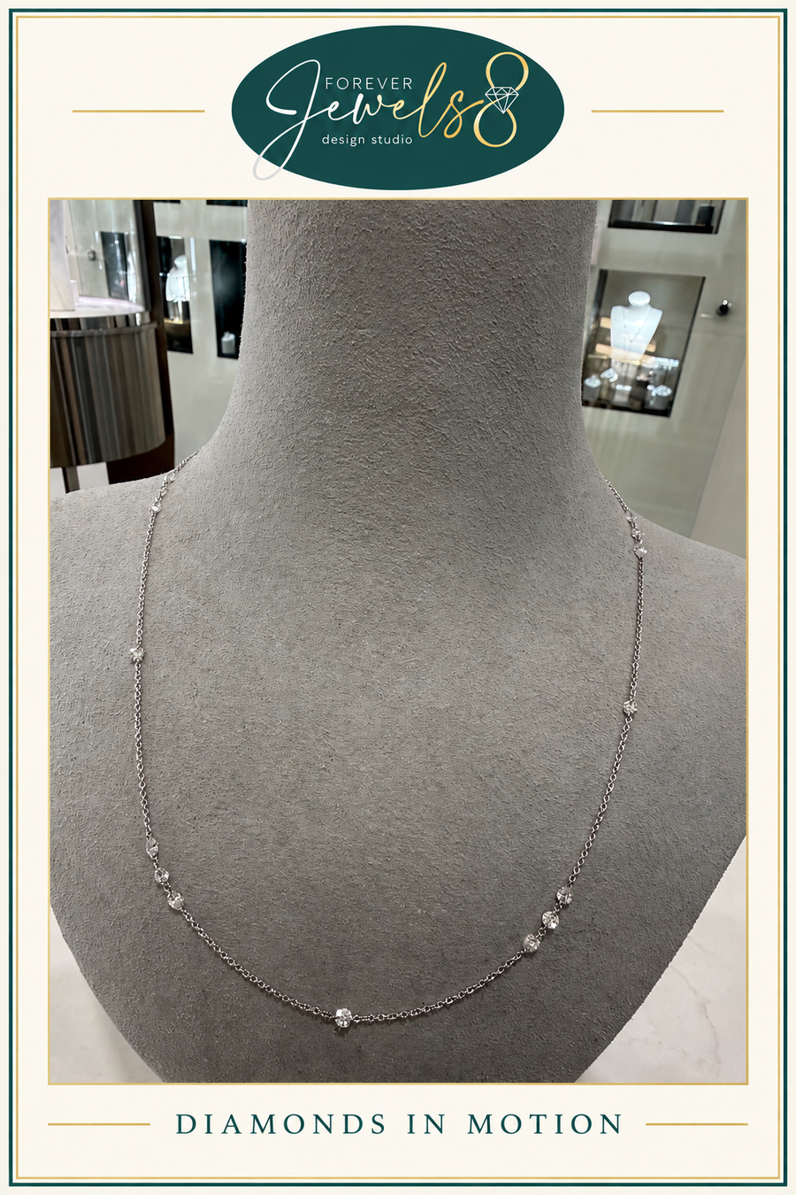 Floating diamonds necklace