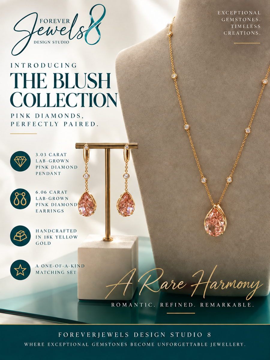 18k yellow gold Pear shaped Pink Diamond Earrings