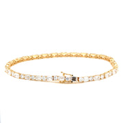 Emerald and Brilliant cut Lab Diamond Tennis Bracelet