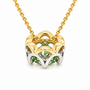 2.90ct Light Green Tourmaline Necklace in 14k Yellow Gold & Platinum