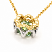 2.90ct Light Green Tourmaline Necklace in 14k Yellow Gold & Platinum