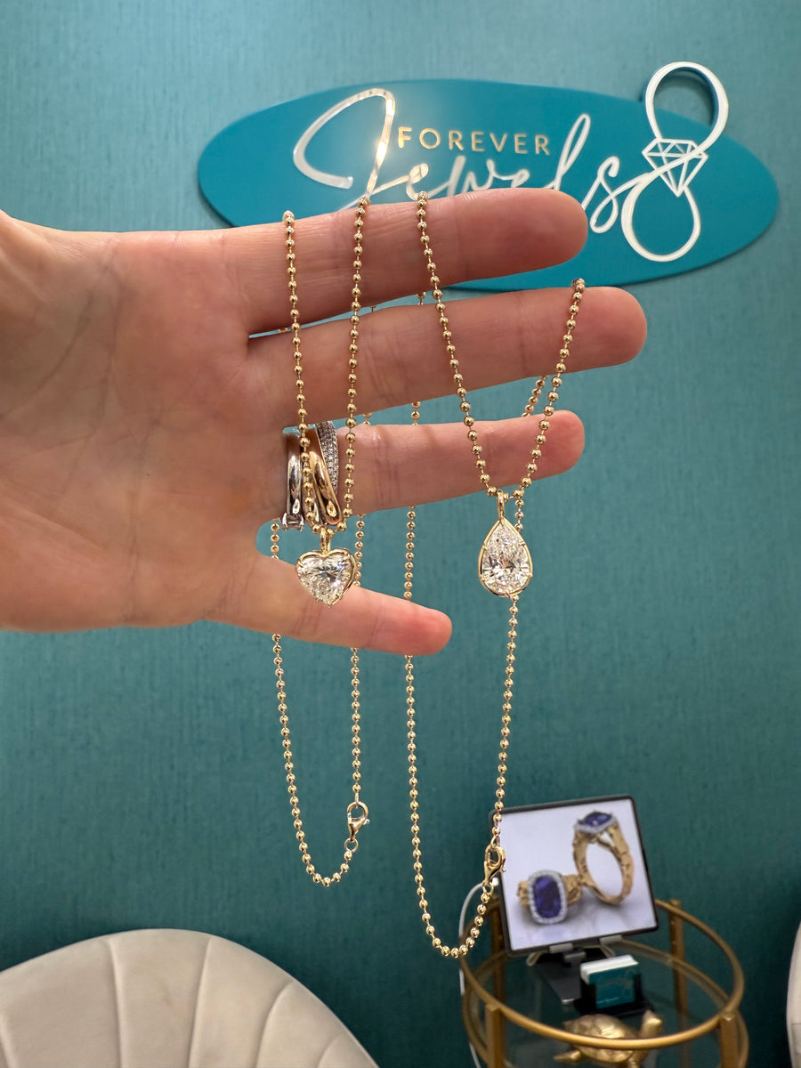Lab grown Tear drop Diamond necklace