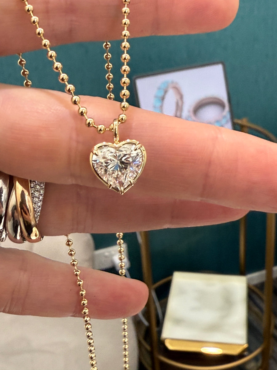 Heart shaped 2.59ct Lab diamond Necklace