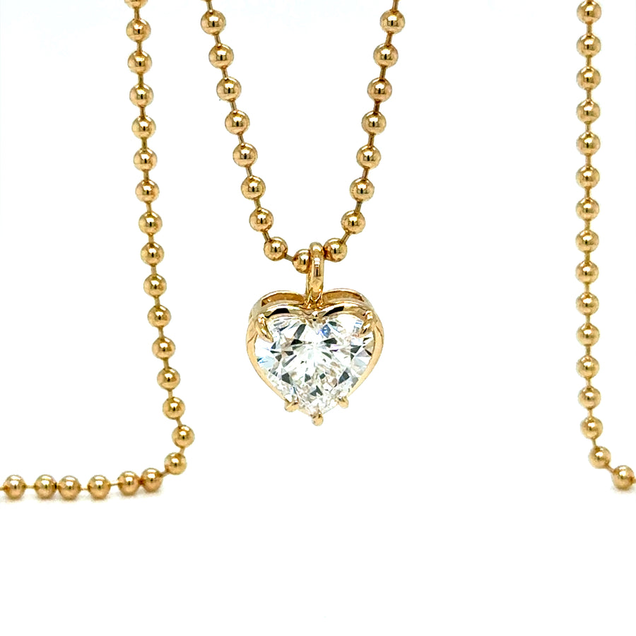Heart shaped 2.59ct Lab diamond Necklace