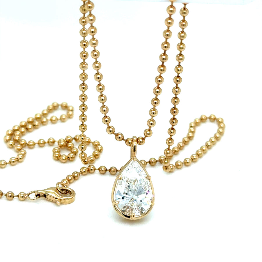 Lab grown Tear drop Diamond necklace