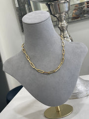 Paperclip Bold Style Necklace in 18K Yellow Gold