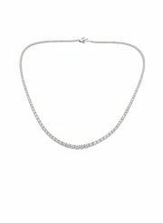 Graduated 11.65ct Natural Diamond Tennis Necklace