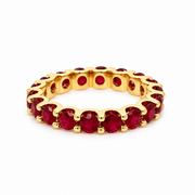 2.9carat Ruby Eternity ring in 18k yellow gold