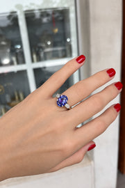 Oval Trilogy Tanzanite & Diamond Ring