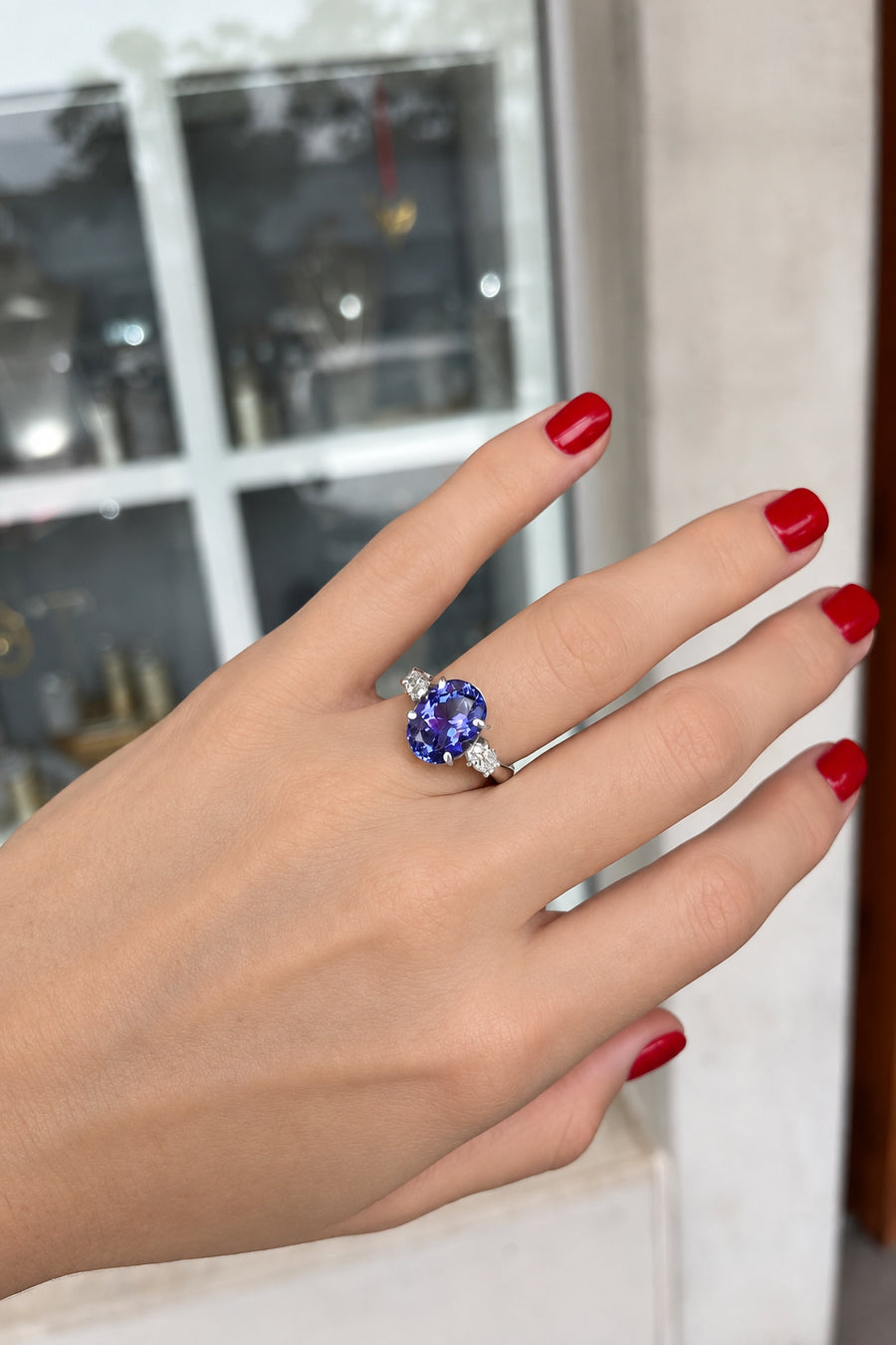 Oval Trilogy Tanzanite & Diamond Ring