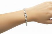 Lab pear Diamond Tennis bracelet 3.97ct in Platinum