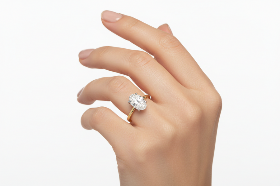 3.20ct Oval Diamond Solitaire Engagement Ring
