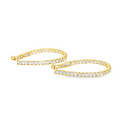 18k yellow gold Pear shaped Diamond Hoops