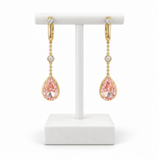 18k yellow gold Pear shaped Pink Diamond Earrings