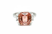 Pink Tourmaline &Diamond Trilogy Ring