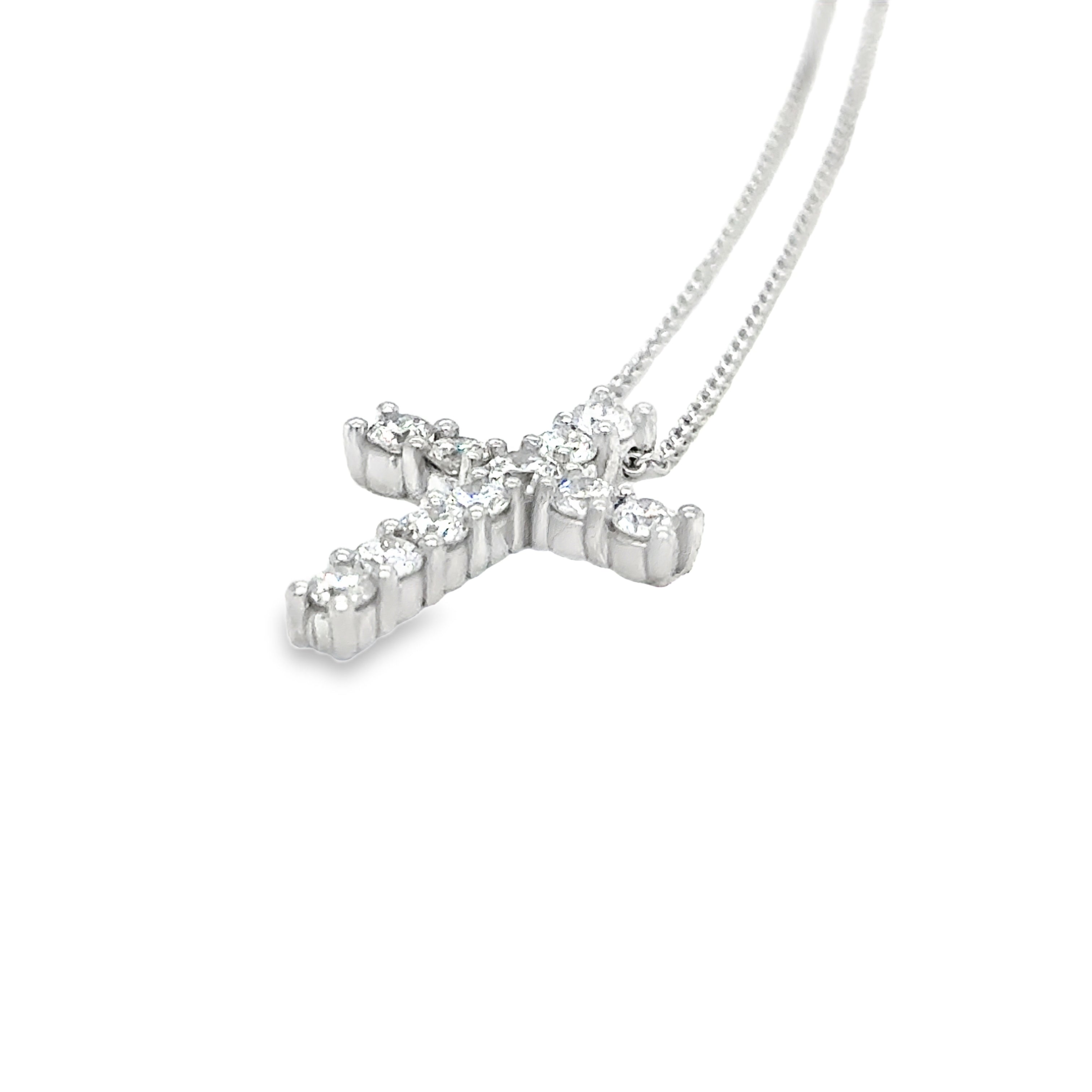 Diamond Cross with fine white gold chain
