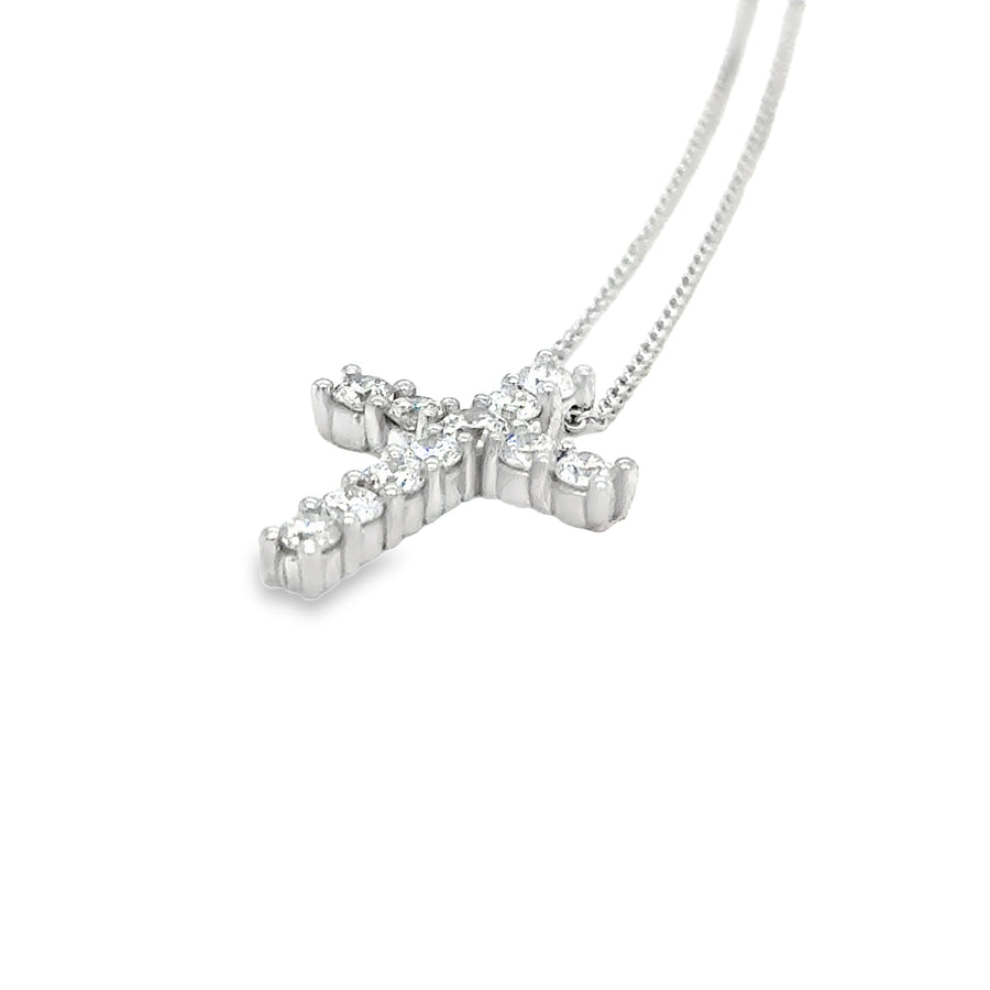 Diamond Cross with fine white gold chain