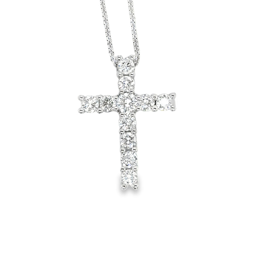 Diamond Cross with fine white gold chain