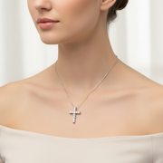 Diamond Cross with fine white gold chain