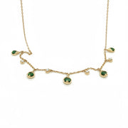 Green Garnet & Diamond Fine Necklace