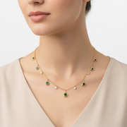 Green Garnet & Diamond Fine Necklace