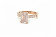 Emerald cut Pink Diamond 18k rose gold Ring
