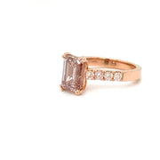 Emerald cut Pink Diamond 18k rose gold Ring