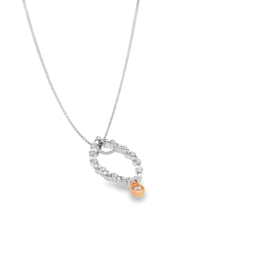 Argyle Diamond Pendant in 18k white & Rose gold